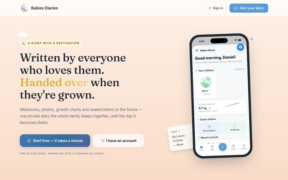 Babies Diaries — screenshot